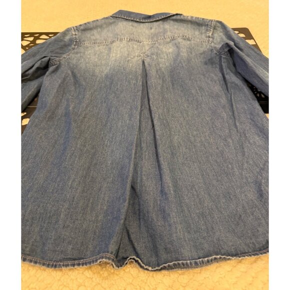 Vintage America Blues Embroidered Denim Button-Up Shirt With Floral Design Women - Picture 4 of 10